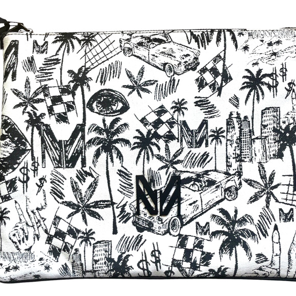 MARCELL VON BERLIN Black Cream "Los Angeles At Night" Wristlet Clutch Bag NWT - Picture 11 of 11